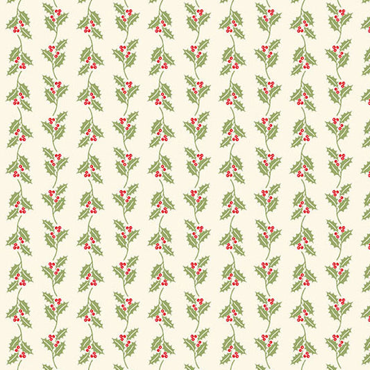 Sugarberry Holly Cream A1465L by Andover Fabrics (sold in 25cm increments)