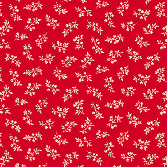 Sugarberry Winter Berries Red A1466R by Andover Fabrics (sold in 25cm increments)