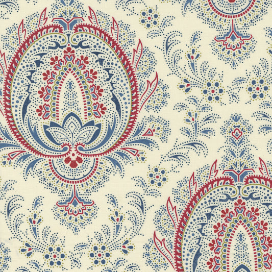 Union Square Cream Paisley Pomegranate M1495011 by Minick and Simpson for Moda (sold in 25cm increments)