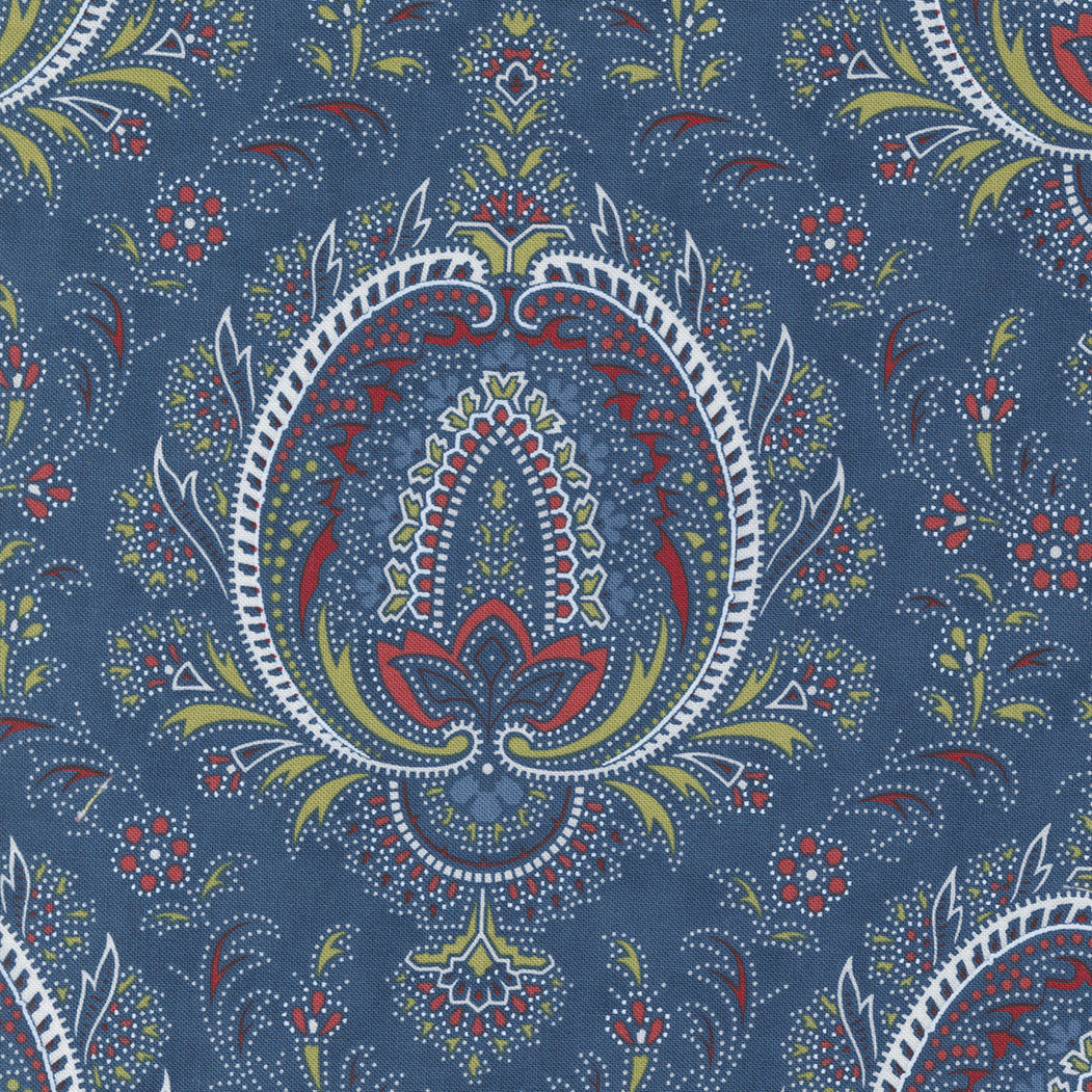 Union Square Blue Paisley Pomegranate M1495015 by Minick and Simpson for Moda (sold in 25cm increments)