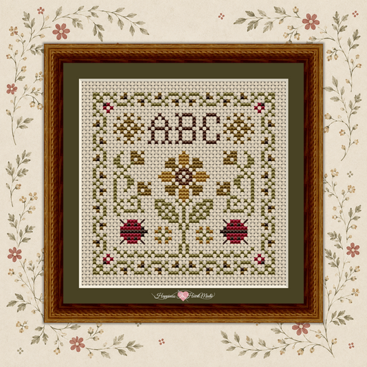 Gathered From The Garden Little Ladybugs Cross Stitch Pattern by Happiness is Heart Made