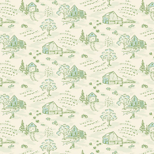 Heartland Little Toile Cream A1583G by Judy Jarvi for Andover Fabrics (sold in 25cm increments)