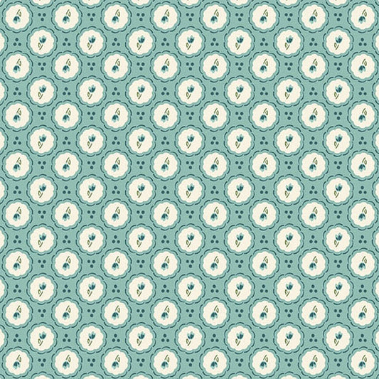 Heartland Little Blossom Misty Blue A1584B by Judy Jarvi for Andover Fabrics (sold in 25cm increments)