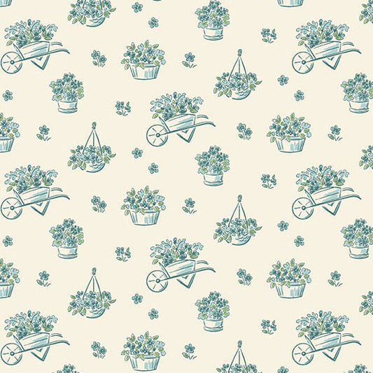 Heartland Dianne Flowers Cream A1586B by Judy Jarvi for Andover Fabrics (sold in 25cm increments)