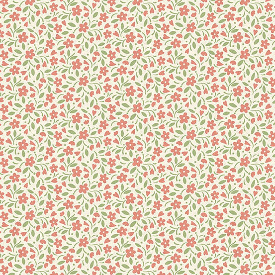Heartland Hearts and Flowers Azalea A1587E by Judy Jarvi for Andover Fabrics (sold in 25cm increments)