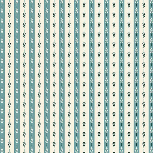 Heartland Harvest Stripe Bluebird A1588B by Judy Jarvi for Andover Fabrics (sold in 25cm increments)