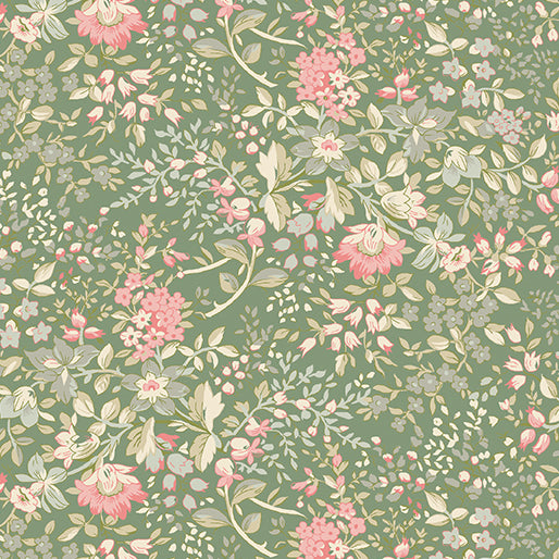 Beloved Penelope Dark Willow Wideback Fabric 16651W/44 by April Cornell for  Benartex Fabrics (sold in 25cm increments)