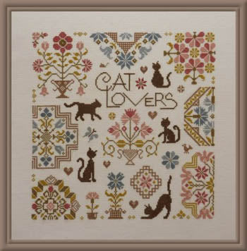 Cat Lovers Cross Stitch Pattern by Jardin Prive