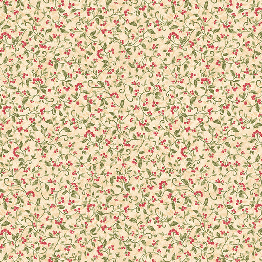Star Of Wonder - Star of Light Berries Cream 6107 by Nancy Halvorsen for Benartex Fabrics (sold in 25cm increments)