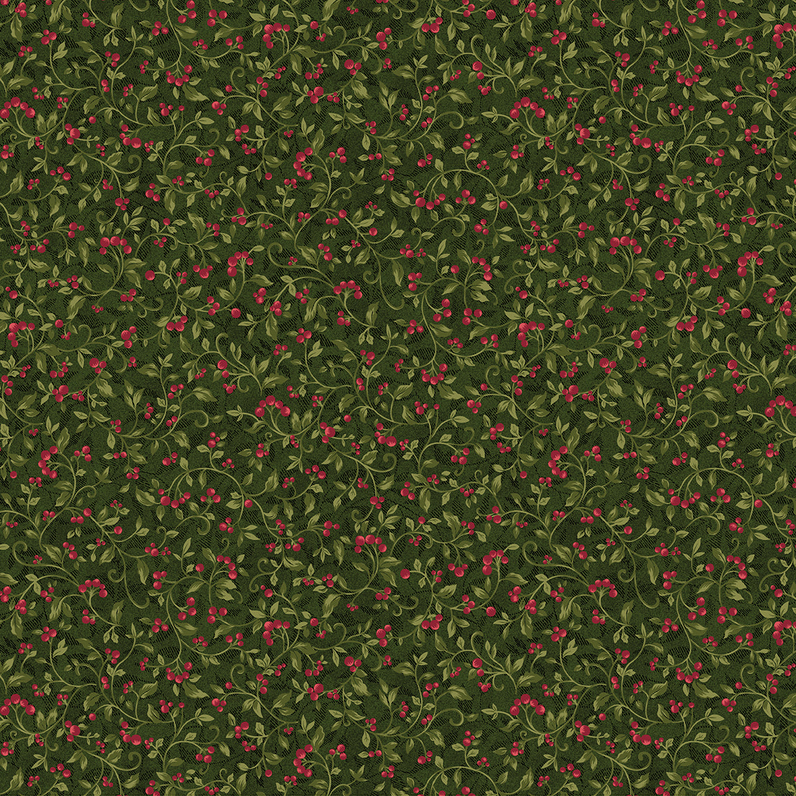 Star Of Wonder - Star of Light Berries Holly 6140 by Nancy Halvorsen for Benartex Fabrics (sold in 25cm increments)