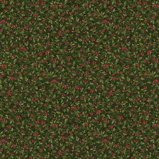 Star Of Wonder - Star of Light Berries Holly 6140 by Nancy Halvorsen for Benartex Fabrics (sold in 25cm increments)