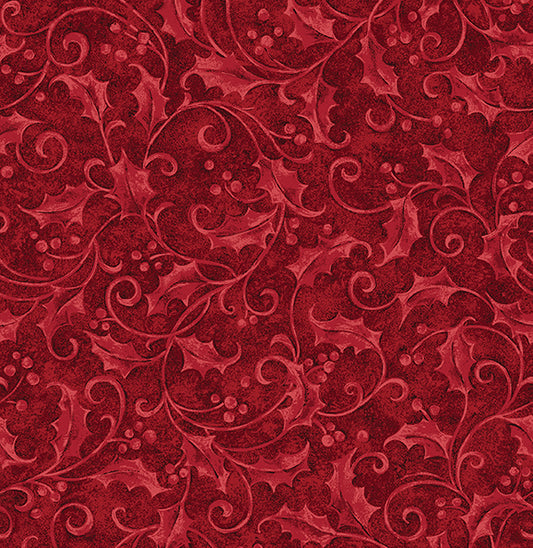 Star Of Wonder - Star of Light Holly Red 6210 by Nancy Halvorsen for Benartex Fabrics (sold in 25cm increments)