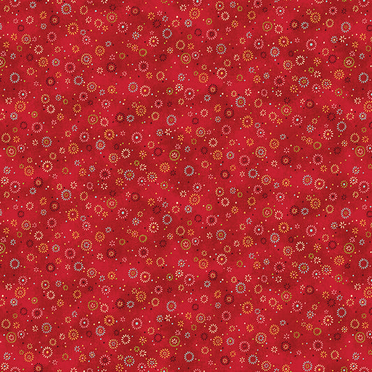 Star Of Wonder - Star of Light Twinkle Red 6310 by Nancy Halvorsen for Benartex Fabrics (sold in 25cm increments)