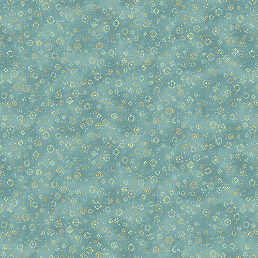 Star Of Wonder - Star of Light Twinkle Aqua 6324 by Nancy Halvorsen for Benartex Fabrics (sold in 25cm increments)