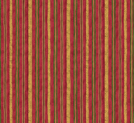 Star Of Wonder - Star of Light Scroll Stripe 6610 by Nancy Halvorsen for Benartex Fabrics (sold in 25cm increments)
