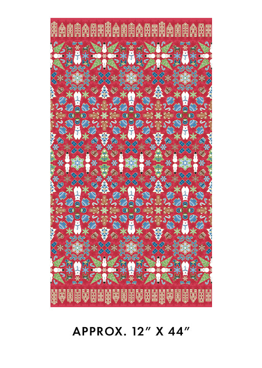 Gingerbread Lane Village Square Cranberry 5165/4026 by Modern Quilt Studio for Benartex fabrics (sold in 25cm increments)