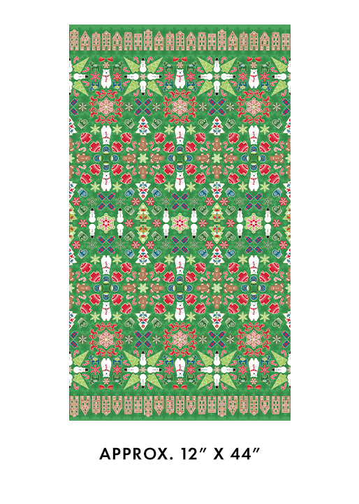Gingerbread Lane Village Square Evergreen 5165/4040 by Modern Quilt Studio for Benartex fabrics (sold in 25cm increments)