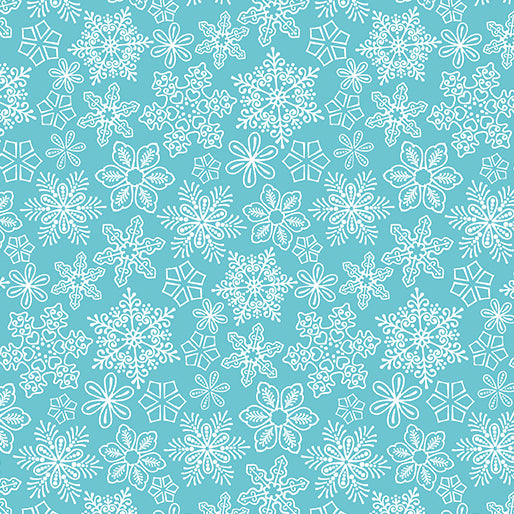 Gingerbread Lane Snowflakes Glacier 5165/4124 by Modern Quilt Studio for Benartex fabrics (sold in 25cm increments)
