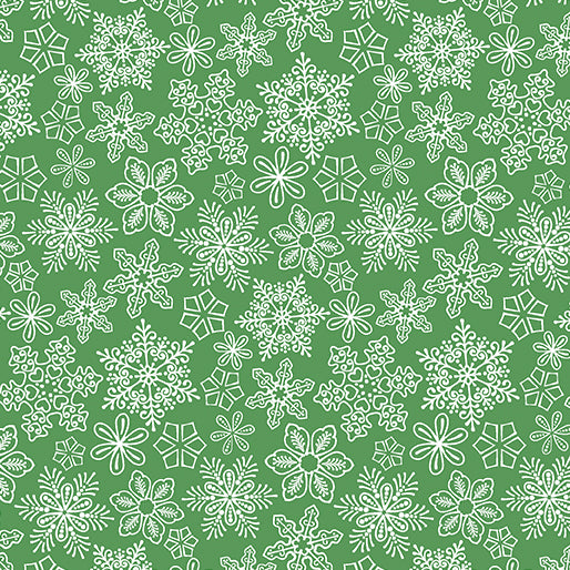 Gingerbread Lane Snowflakes Mistletoe 5165/4142 by Modern Quilt Studio for Benartex fabrics (sold in 25cm increments)