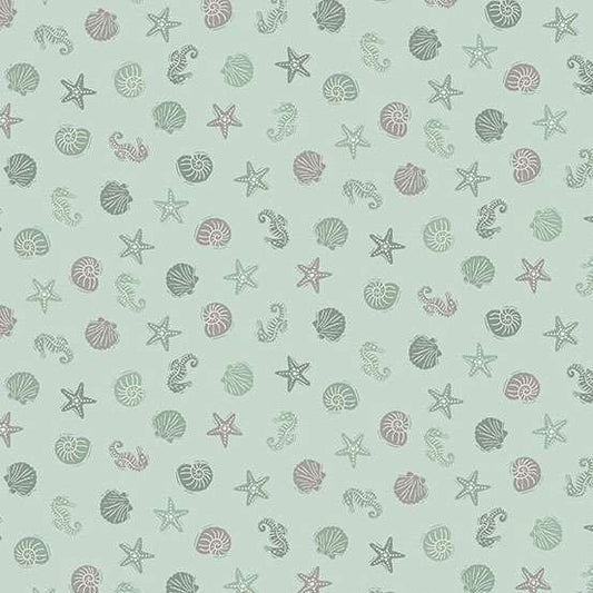 Driftwood Sealife Green M175G by Makower (sold in 25cm increments)