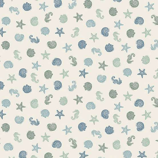 Driftwood Sealife Cream M175Q by Makower (sold in 25cm increments)