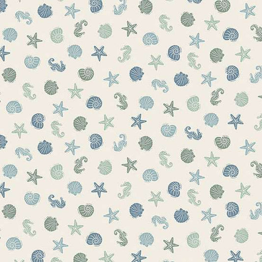 Driftwood Sealife Cream M175Q by Makower (sold in 25cm increments)