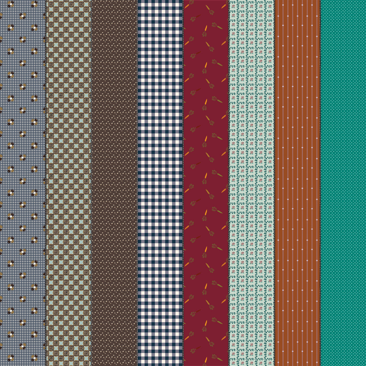 Gathered Lollies Five Blender Trentham M1829412 by Jen Kingwell for Moda Fabrics (sold in 25cm increments)