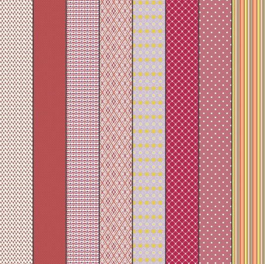 Gathered Lollies Six Blender Trentham M1829512 by Jen Kingwell for Moda Fabrics (sold in 25cm increments)