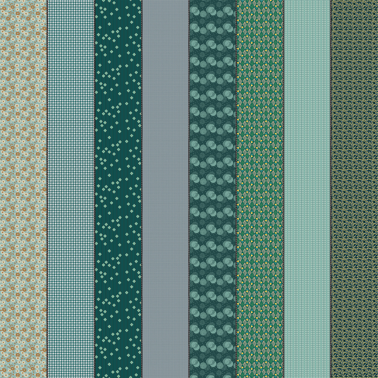 Gathered Lollies Eight Blender Trentham M1829712 by Jen Kingwell for Moda Fabrics (sold in 25cm increments)