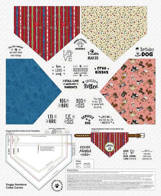 Home is Where the Dog is II Dog Bandana Panel 1870P-01 Henry Glass Fabrics