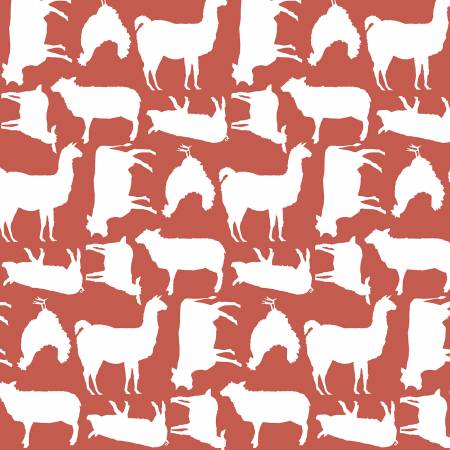 Prairie Sisters Barnyard Red by Poppie Cotton (sold in 25cm increments)