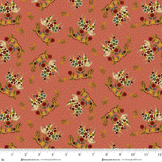Pennyberry Farm Pink Sheep 2001-22 by Kim Diehl for Henry Glass Fabrics (sold in 25cm increments)