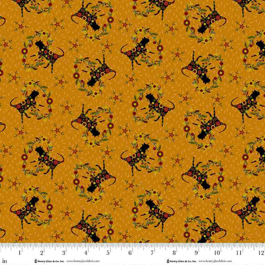 Pennyberry Farm Orange Cats 2004-33 by Kim Diehl for Henry Glass Fabrics (sold in 25cm increments)
