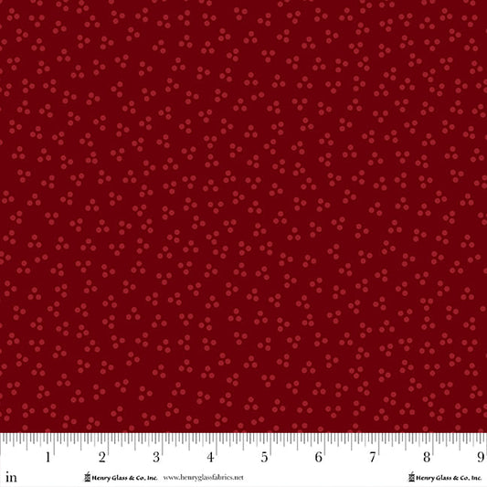 Pennyberry Farm Red Dots 2012-88 by Kim Diehl for Henry Glass Fabrics (sold in 25cm increments)