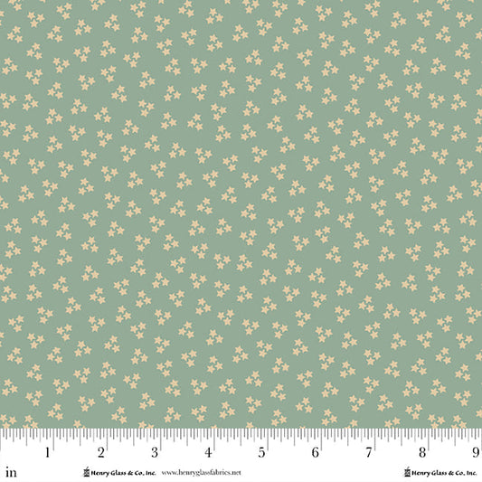 Pennyberry Farm Light Aqua Stars 2016-11 by Kim Diehl for Henry Glass Fabrics (sold in 25cm increments)
