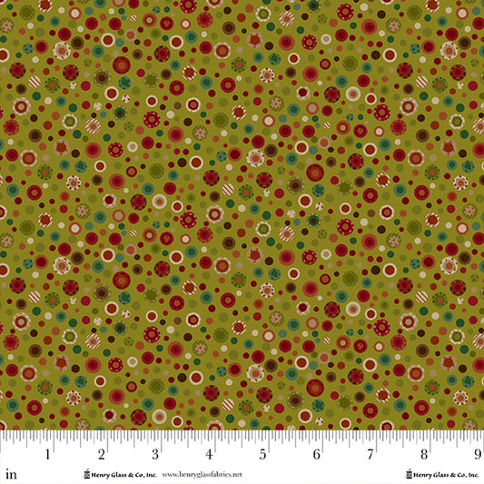 Pennyberry Farm Medium Green Big Dots 2020-66 by Kim Diehl for Henry Glass Fabrics (sold in 25cm increments)