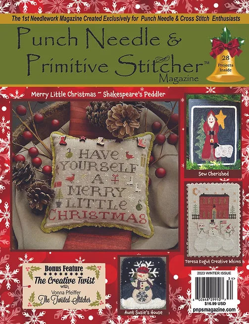 Punch Needle & Primitive Stitcher Magazine Christmas Winter 2023 Issue
