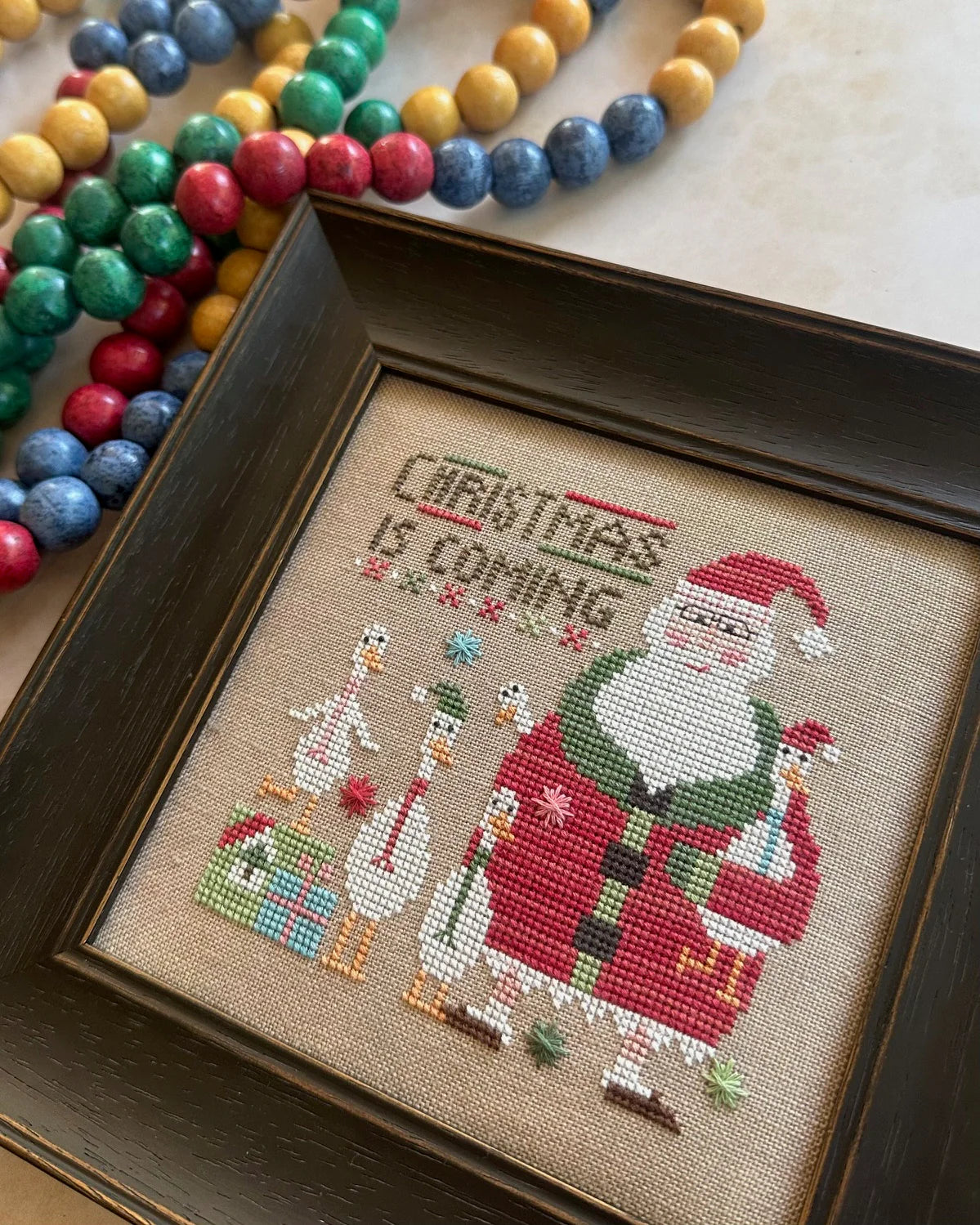 Wee Santa 2025 Cross Stitch Pattern Heart in Hand