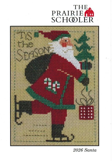 2026 Santa Cross Stitch Pattern by The Prairie Schooler