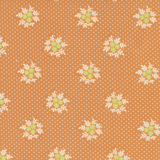 Fruit Cocktail Tangerine Posy Blossoms M2046417 by Figtree Quilts for Moda (sold in 25cm increments)