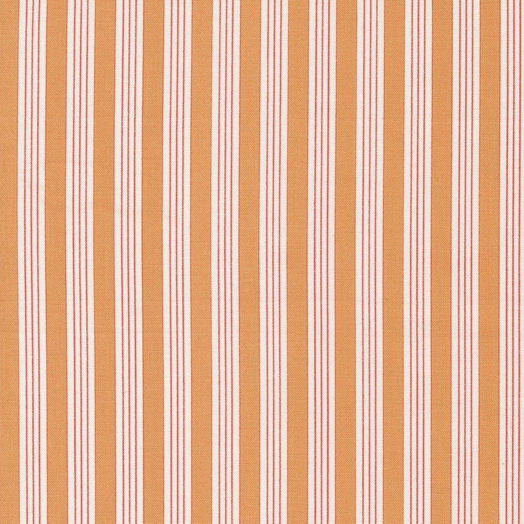 Fruit Cocktail Tangerine Ticking Stripes M2046717 by Figtree Quilts for Moda (sold in 25cm increments)