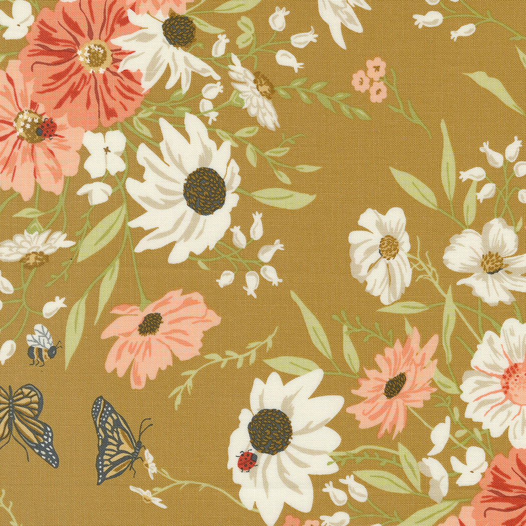 Farmstead Haystack Flowers  M2090024 by Stacy Iest Hsu for Moda fabrics (sold in 25cm increments)