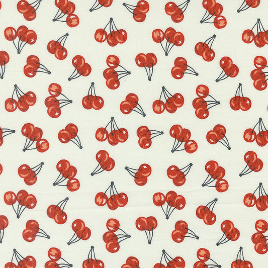 Farmstead Cherries Porcelain M2090611 by Stacy Iest Hsu for Moda fabrics (sold in 25cm increments)