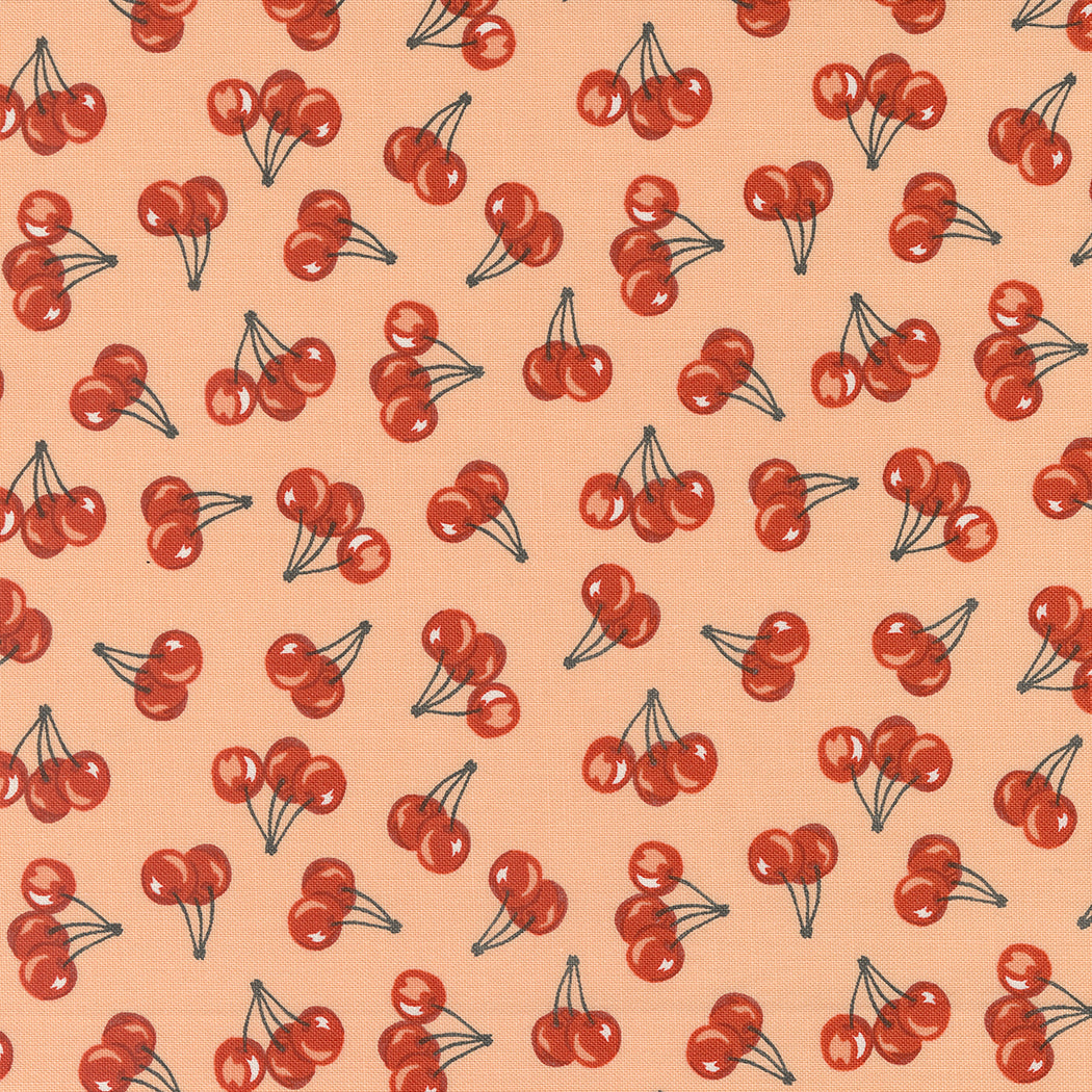 Farmstead Cherries Coral M2090620 by Stacy Iest Hsu for Moda fabrics (sold in 25cm increments)