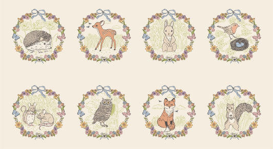 My Secret Garden Animal 8 Square Panel M2095811 by Stacy Iest Hsu for Moda Fabrics