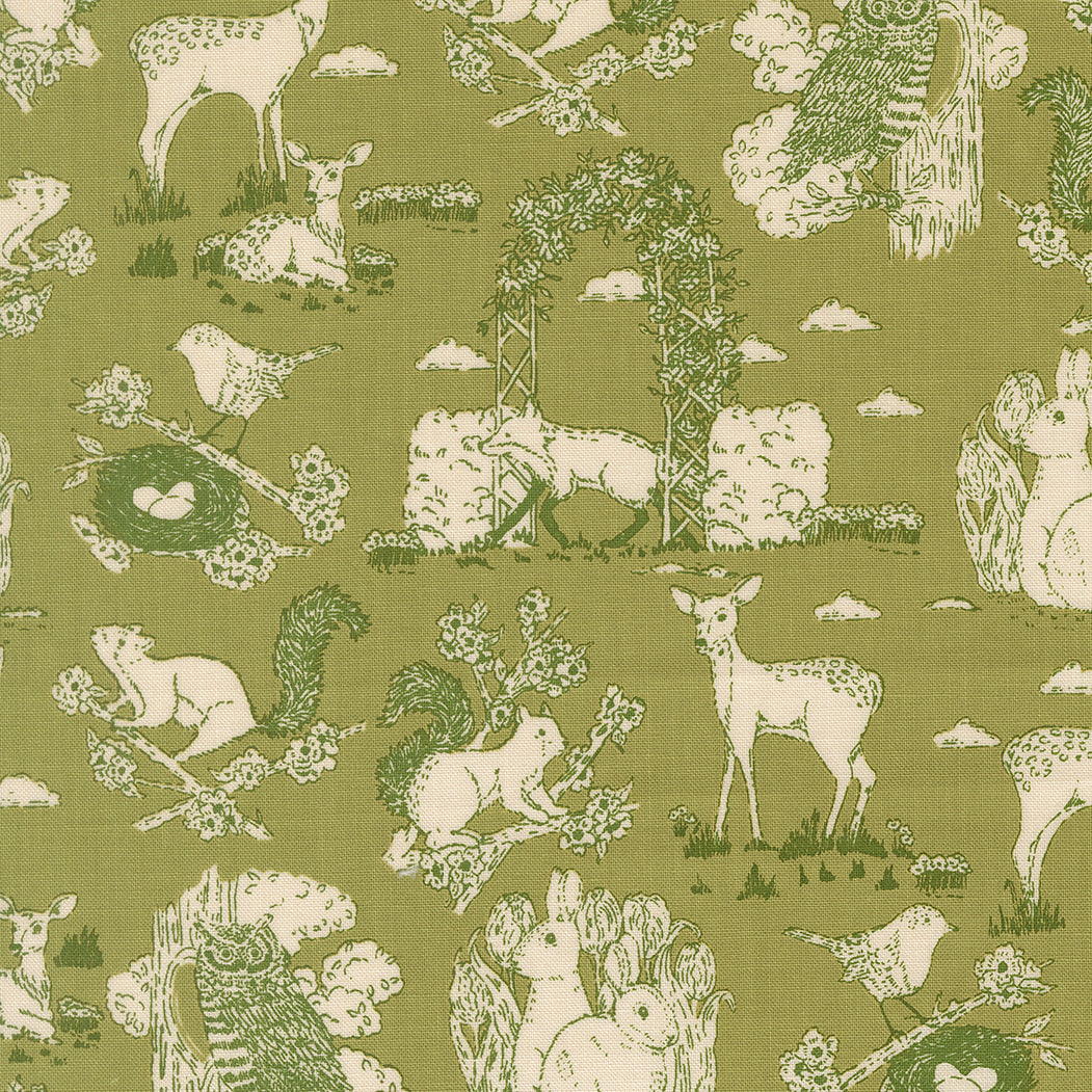My Secret Garden Garden Toile Grass M2098318 by Stacy Iest Hsu for Moda Fabrics (sold in 25cm increments)