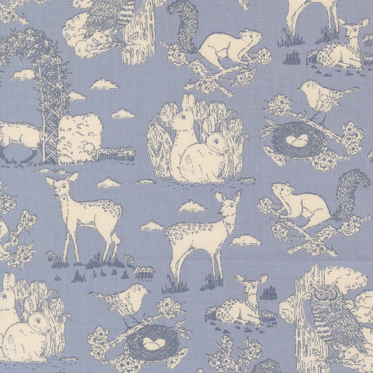 My Secret Garden Garden Toile Dusk M2098322 by Stacy Iest Hsu for Moda Fabrics (sold in 25cm increments)