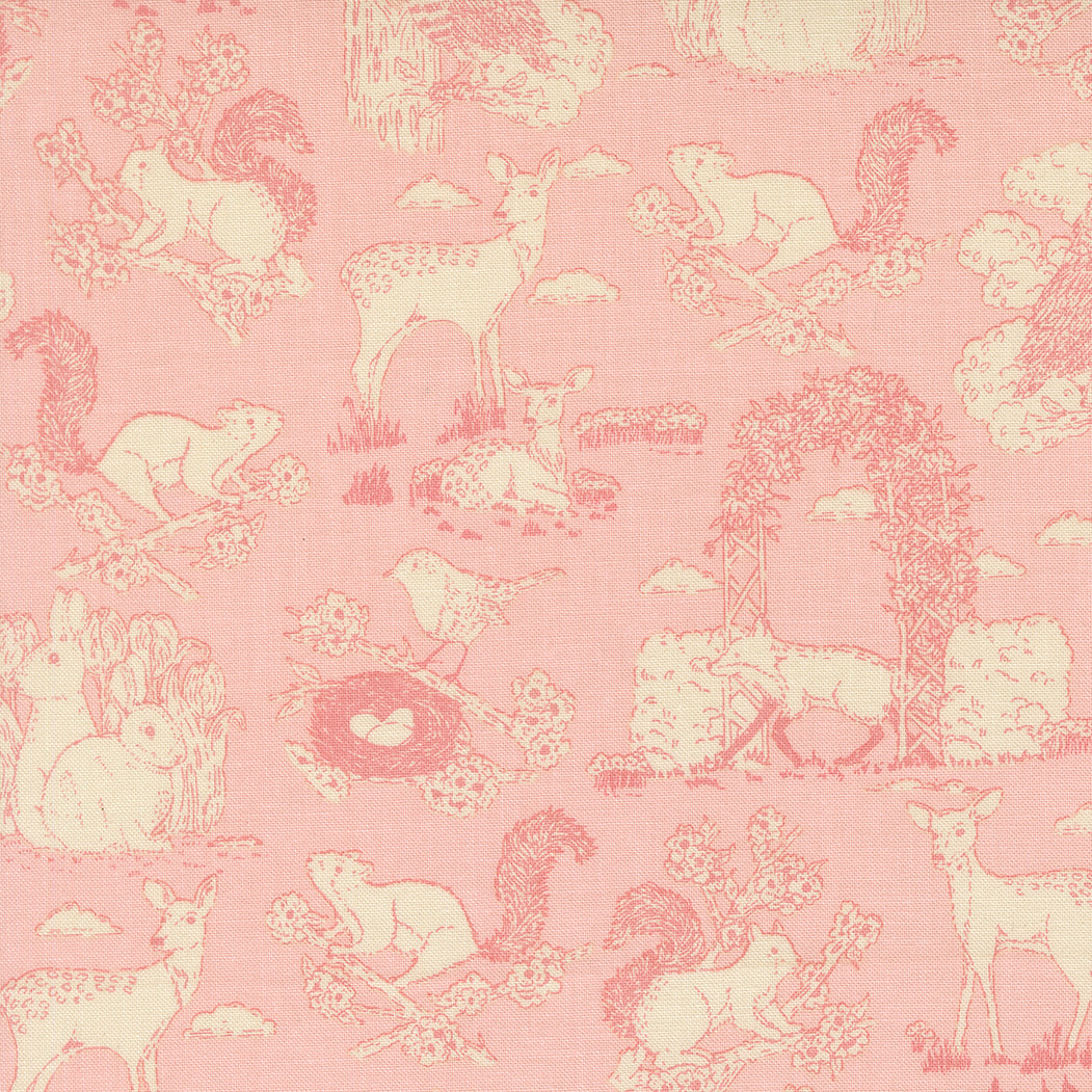 My Secret Garden Garden Toile Pink M2098323 by Stacy Iest Hsu for Moda Fabrics (sold in 25cm increments)