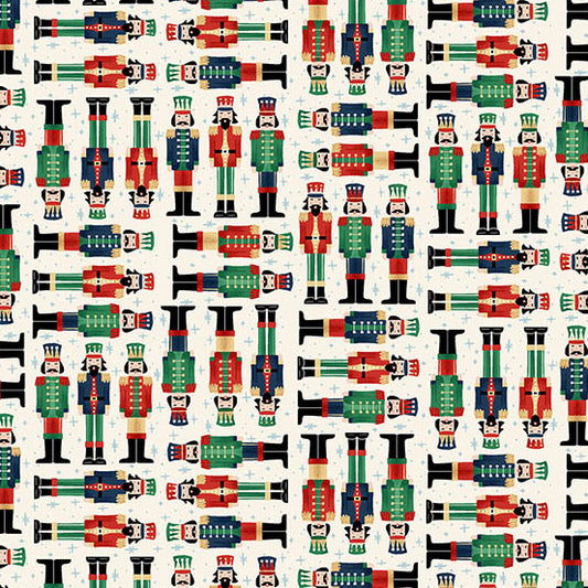 The Nutcracker Soldiers Cream M224Q by Makower UK (sold in 25cm increments)