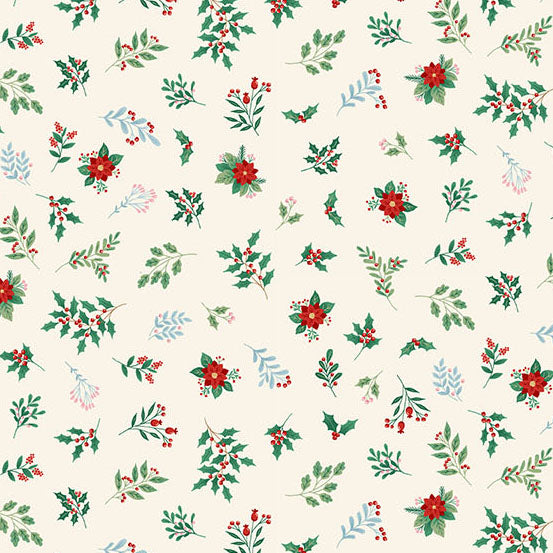 The Nutcracker Foliage Cream M226Q by Makower UK (sold in 25cm increments)